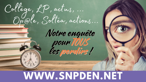 ✅Pour un vrai diagnostic de la rentrée scolaire dans les #EPLE et de l'état de la profession #perdir :
Groupes, LP, Op@le, SNU, Uniforme, nominations...
➡️complétez l'enquête de rentrée 2024 du <a href="/snpden/">SNPDEN-UNSA</a> !