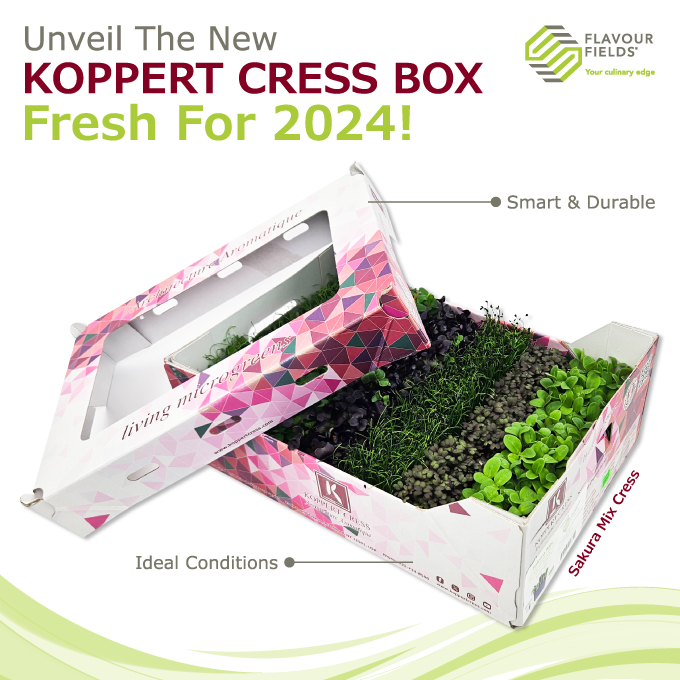 FlavourFields's tweet photo. Introducing the Fresh Look of Koppert Cress New Living Microgreens Box with the same great flavor! ��✨ 

Enjoy the fresh look with a top window for a sneak peek and a smart, humidity-controlled box to keep your greens thriving. 🥳🌿
Visit: https://t.co/KJMgh4eZcp

#koppertcress https://t.co/EkeDUzirwM