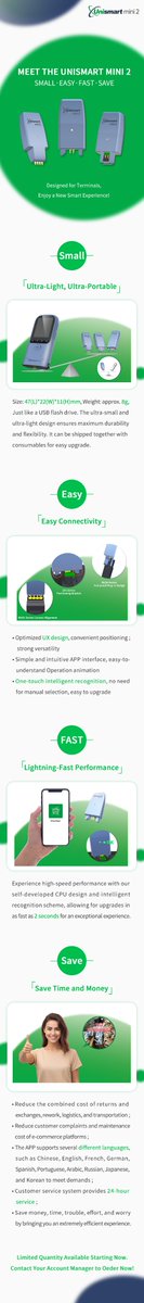 APEXMIC's tweet image. ✌️✌️✌️Unlock a smarter terminal experience with #UNISMART #MINI 2—compact, fast, and built to save time and cost!