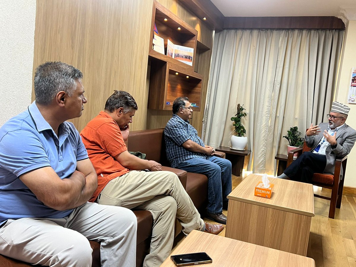 Members of <a href="/Hakahaki_nefej/">Hakahaki</a>, an MOU partner of <a href="/IFA_Nepal/">Institute of Foreign Affairs (IFA), Nepal</a>, visited us today. We agreed that we can work together towards further consolidating climate diplomacy <a href="/kosmosbk/">Kosmos Biswokarma</a> <a href="/Tikabandhan/">Tika Bandhan</a>