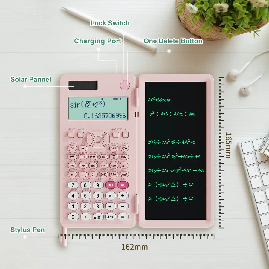 smarttrendfinds's tweet image. 📚✏️ Simplify your study sessions with the Foldable Scientific Calculator! Featuring a 10-digit display and an erasable writing tablet, it&apos;s perfect for solving equations, taking quick notes, and more. Compact, efficient, and perfect for math lovers! #StudySmart #MathTools
