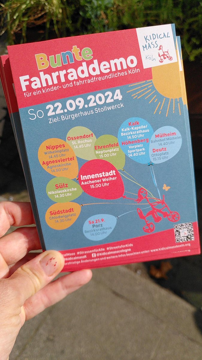 schlottfrau's tweet photo. Und...wo steigt ihr ein am 22.9. bei der #KidicalMassKöln ??? Wir sehen uns jedenfalls alle im Bürgerhaus Stollwerck in der Kölner Südstadt 
#Kinder 
#Fahrrad
@KidicalmassK https://t.co/OOlaTo9yEw