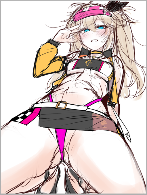 ローアングル撮影な感じの描きたいつむぎちゃん… 