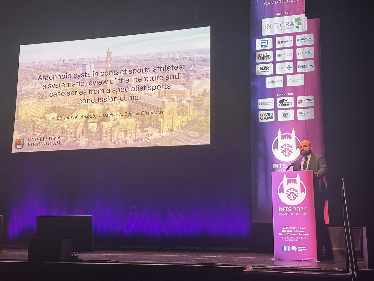Phil O'Halloran (@philohalloran) on Twitter photo Arachnoid cysts in contact sport athletes ….what do you do?
<a href="/AndrewRStevens/">Andrew Stevens</a> presenting our data from <a href="/UHBNeurosurgery/">UHB Neurosurgery</a> & paper ⬇️
1st adult case series published worldwide
<a href="/SportsMedicineJ/">Sports Medicine</a>
#INTS2024
sportsmedicine-open.springeropen.com/articles/10.11… Arachnoid cysts in contact sport athletes ….what do you do?
<a href="/AndrewRStevens/">Andrew Stevens</a> presenting our data from <a href="/UHBNeurosurgery/">UHB Neurosurgery</a> & paper ⬇️
1st adult case series published worldwide
<a href="/SportsMedicineJ/">Sports Medicine</a>
#INTS2024
sportsmedicine-open.springeropen.com/articles/10.11…