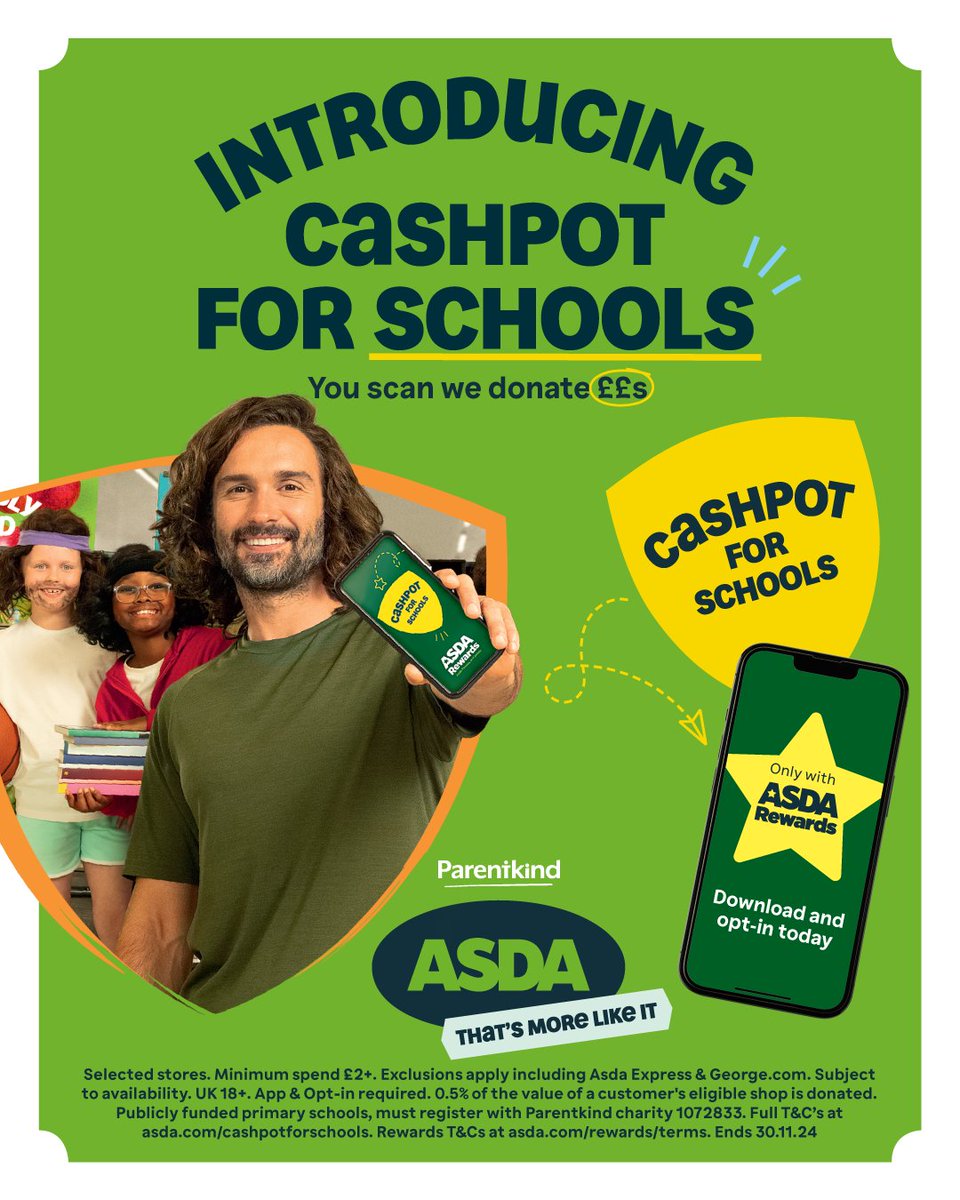 Exciting News! Download the ASDA Rewards App, follow the link 'Cashpot for schools', and select us as your school. ASDA will donate 0.5% of your shopping value to us! Plus, we will earn £1 for every sign up! asda.com/cashpotforscho…
@ComberbachNPS @ComberbachMrsY  <a href="/WeaverTrustCEO/">Annette Williams</a>