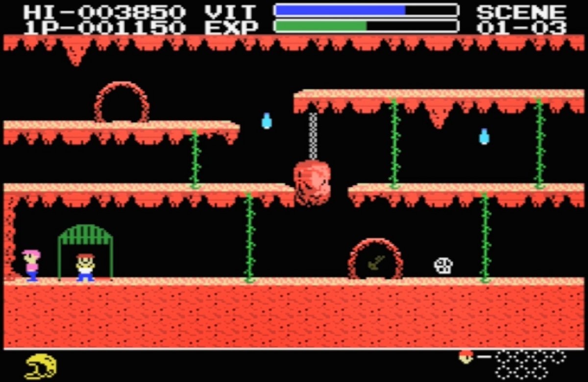 nabe1975's tweet photo. 原作映画とは全く違う内容ながらも傑作となった、ファミコン版とMSX版の「グーニーズ」は1980年代のコナミのパワーを感じさせる。 https://t.co/N4CTdmS862