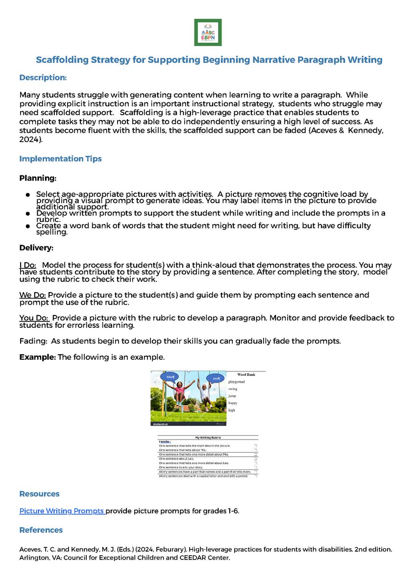 It's Throwback Thursday!  Check out this scaffolding strategy to support beginning narrative paragraph writing. Download the resource at academicalliancesc.org/resources/scaf…