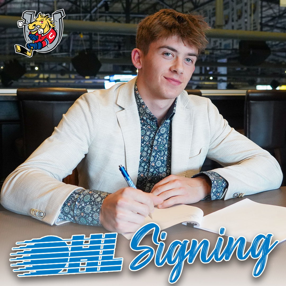 OHLHockey's tweet photo. The @OHLBarrieColts have signed fifth round 2023 #OHLDraft pick Teague Vader to an #OHL Scholarship and Development Agreement. Defenceman helped @CycsNation win a @GOJHL Sutherland Cup title last season.

DETAILS ✍️: https://t.co/bdHW7ItcYU https://t.co/6SkfSCkPoA