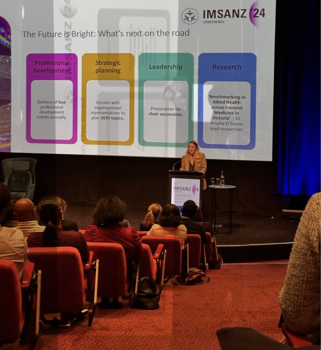 Incredibly proud of my colleagues Nina Menezes and Louise Meikle for presenting on our Allied Health General Medicine Community of Practice today at IMSANZ - great work!