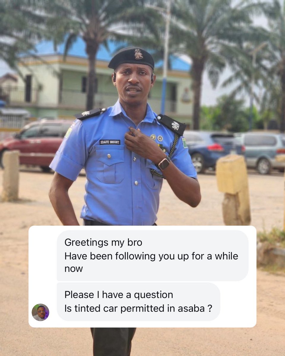 👮🏽‍♂️ Abeg <a href="/Brightgoldenboy/">SP. Bright Edafe</a> Is tinted car permitted in Asaba?