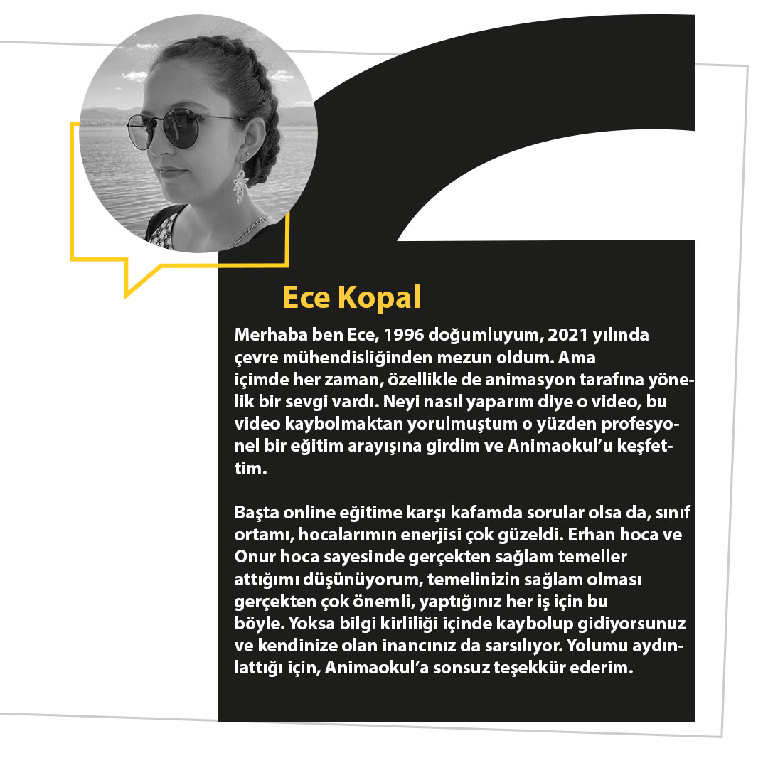 Anima Okul'u mezunlarımızdan dinlemeye devam ediyoruz … 🎓 3D Animasyon Film Yapım eğitimini alan Ece Kopal'ın hakkımızdaki güzel kullanımlar için teşekkür ederiz. kariyer yolunda başarılar. animaokul.com ⬅️ #animasyon #animasyonokulu #uzaktaneğitim #online