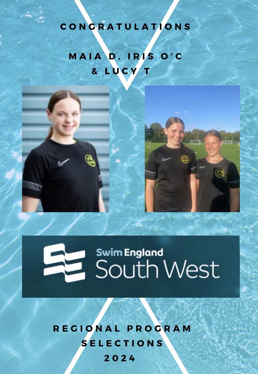 Congratulations to Maia, Iris &amp; Lucy on their selection onto the <a href="/SwimSouthWest/">Swim England South West</a> Regional program. #hardworkpays