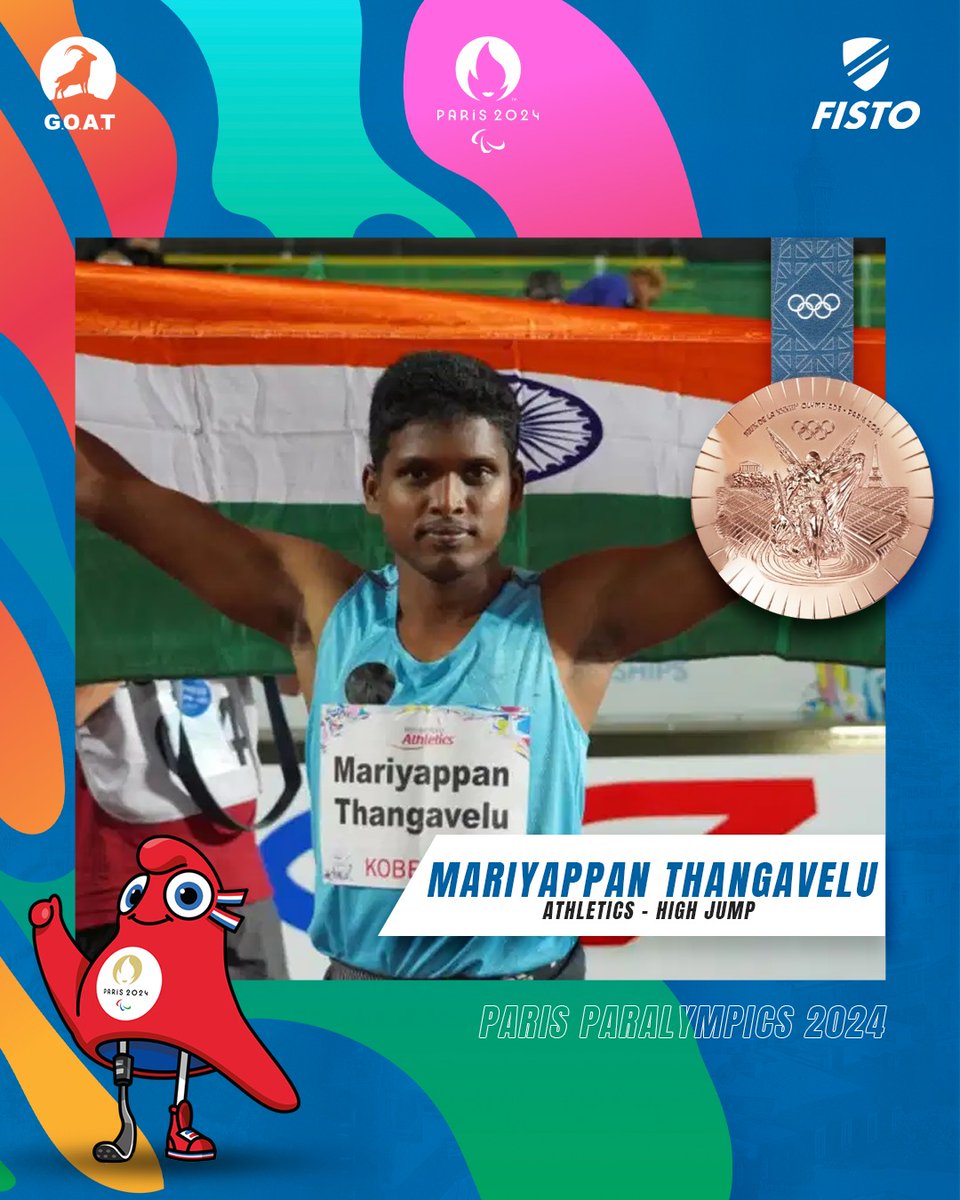 Mariyappan Thangavelu won Bronze in Men's T63 High Jump!🇮🇳

Third time Paralympic medallist!🫡

#parisparalympics2024 #highjump #mariyappanthangavelu #bronzemedal #cheer4bharath #goforglory #TeamIndia