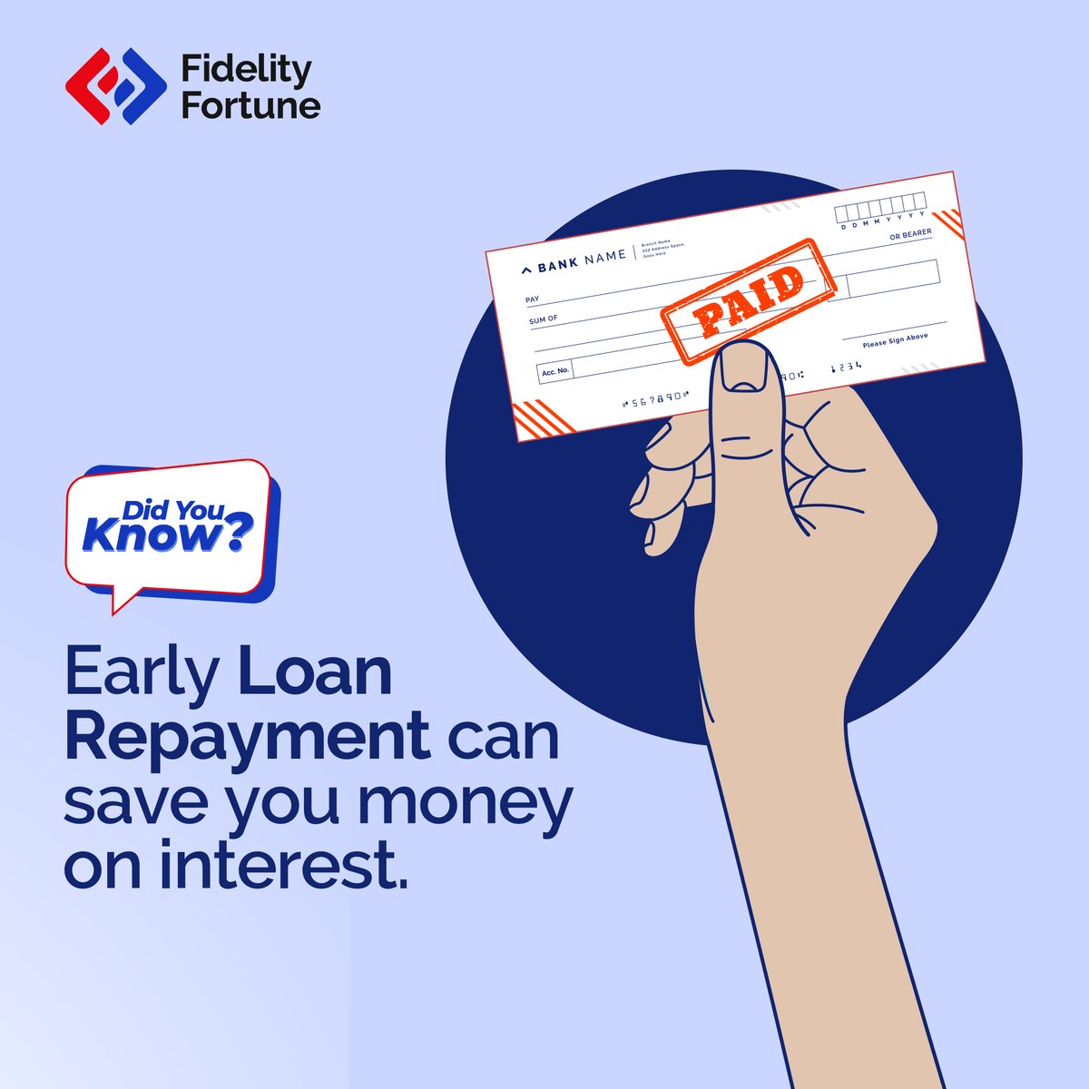FidFortNg's tweet photo. Pay off your loan sooner to reduce interest and lower your total cost. It's a smart way to save in the long run!

#fidelityfortune #FinancialFreedom #smartmoneymoves #DebtFreeJourney #SaveMoreLiveBetter #LoanRepaymentTips #moneymanagement https://t.co/p87TkC5mIi