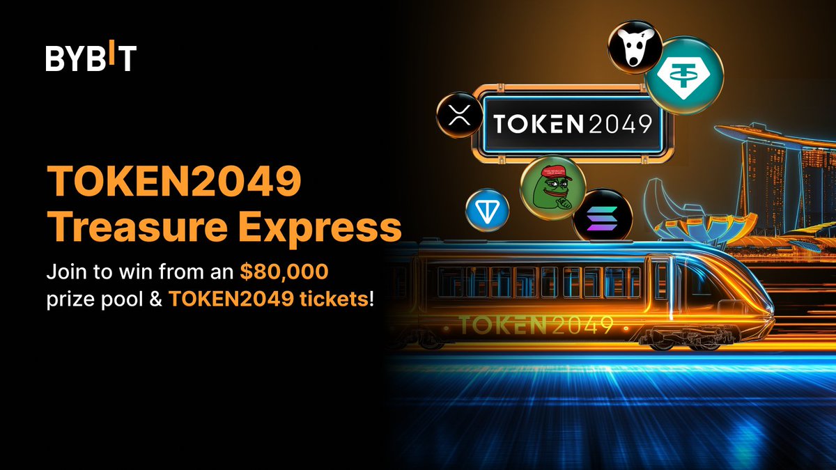 🚝 Board the Treasure Express to TOKEN2049 to win from $80,000 prize pool!

Find out how to win today: i.bybit.com/2LDFuabA

#Token2049 #UnlockWeb3Future