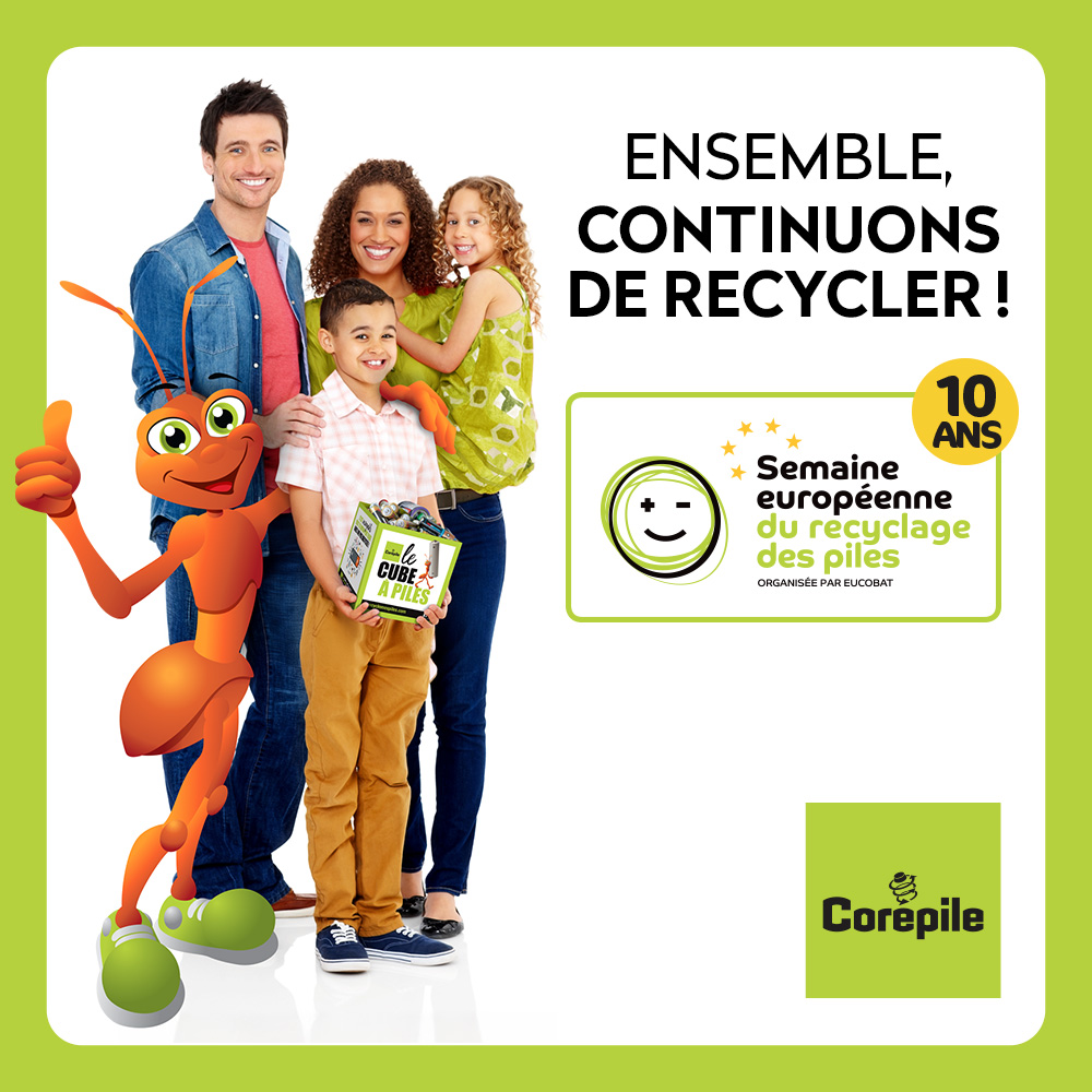 Mai à vélo (@mai_velo) on Twitter photo Du 9 au 15 septembre 2024, se tient la 10e édition de la Semaine Européenne du Recyclage des Piles ! Cette année, le mot d'ordre est "ENSEMBLE, CONTINUONS DE RECYCLER" 🔋
Vous aussi, relevez le défi avec <a href="/corepile/">Je Recycle Mes Piles</a> et recyclez vos piles usagées ! Du 9 au 15 septembre 2024, se tient la 10e édition de la Semaine Européenne du Recyclage des Piles ! Cette année, le mot d'ordre est "ENSEMBLE, CONTINUONS DE RECYCLER" 🔋
Vous aussi, relevez le défi avec <a href="/corepile/">Je Recycle Mes Piles</a> et recyclez vos piles usagées !
