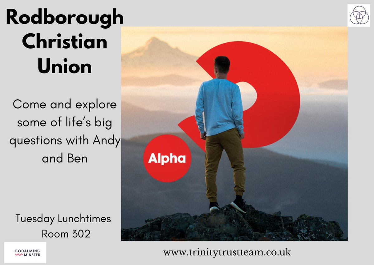 Are you new to Rodborough? Did you know that we run a Christian Union every Tuesday lunchtime? It starts back next week (the 10th) if you would like to come and join us. 😀

#RodboroughSchool
#RodboroughGodalming
#christianunion
#trinitytrustteam