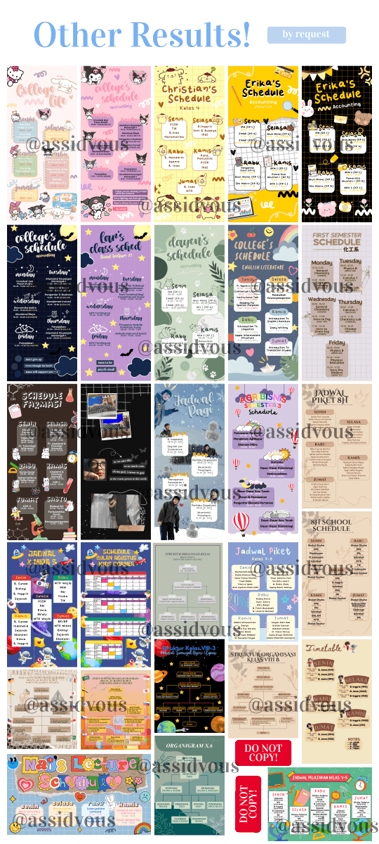 [ 🚨 ] Yang pengen lockscreen nya isinya jadwal pelajaran yang cantik, NGUMPUL YUK!

Aku open jasa edit design jadwal pelajaran, mata kuliah, piket, dll nih yang bisa buat lockscreen/poster/background kamu! Untuk offer start 15K aja udah dapet custom design! 🥰

#zonauang #zonaba