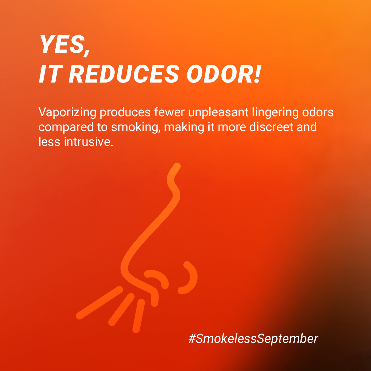 storz_bickel's tweet photo. Less odor, more freedom! 👃
Keep things low-key with any S&amp;B Vaporizer - minimal odor and maximum enjoyment!

#SmokelessSeptember #YesToSmokeless #QuittingSmoking #vaporizing #freedom #storzandbickel https://t.co/vEykAu6mEL