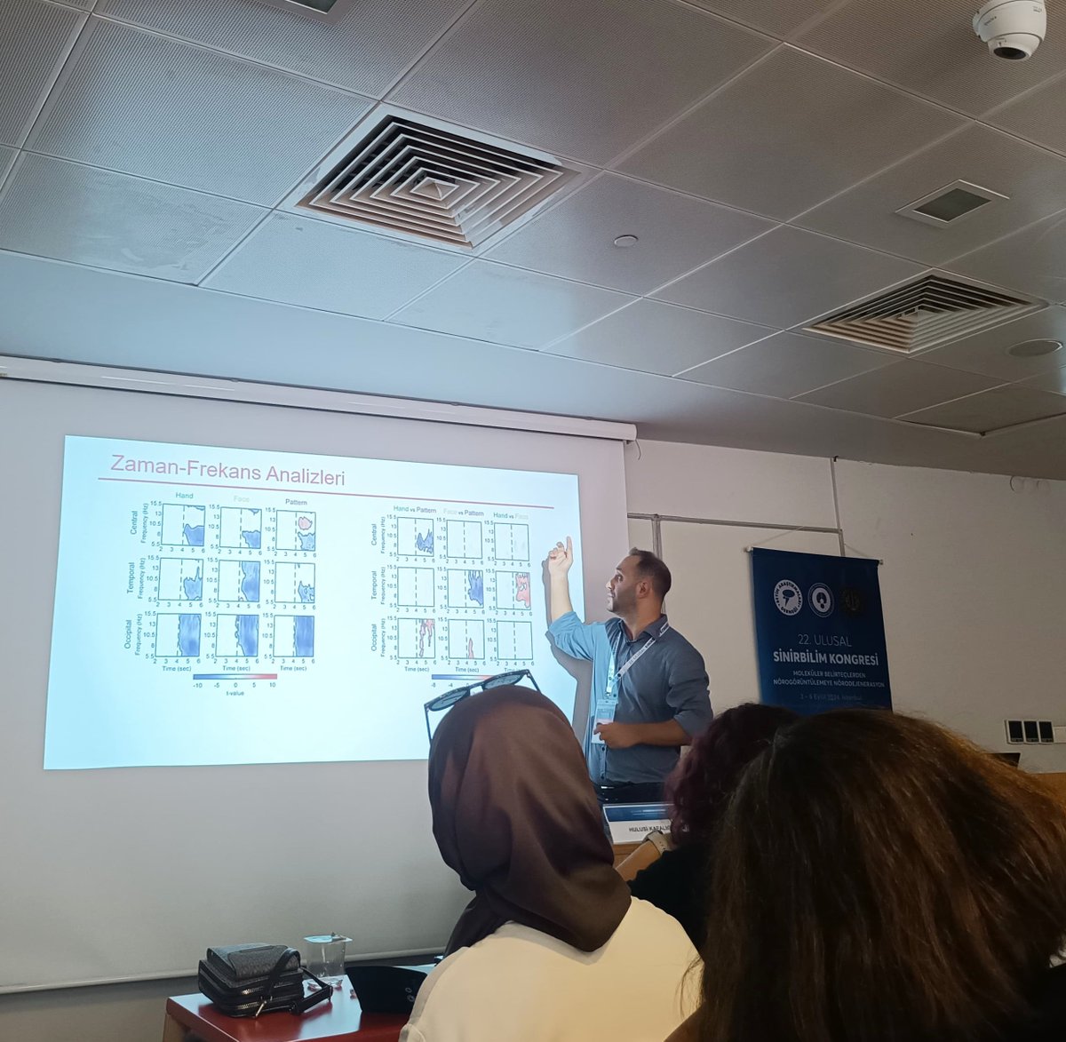 SCANLabKU's tweet image. 🧠 Lab yürütücümüz Dr. Öğr. Üyesi Efe Soyman 22. Ulusal Sinirbilim Kongresinde &quot;Eylem Gözlemi Sırasında Mu Osilasyonlarında Oluşan Baskılanmanın Düşük ve Yüksek Alt Frekans Bantlarında İncelenmesi&quot; başlıklı panel sunumunu gerçekleştirdi! 🙌