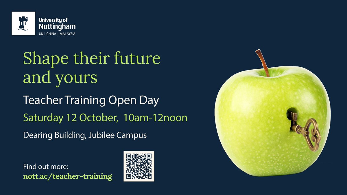 As 2025 applications open in October, join our #PGCE team at our open day on the 12th to find out about our 'outstanding' courses and how to apply

Primary PGCE
Secondary PGCE in English, geography, history, maths, modern languages and science.

bit.ly/2ObzBwU