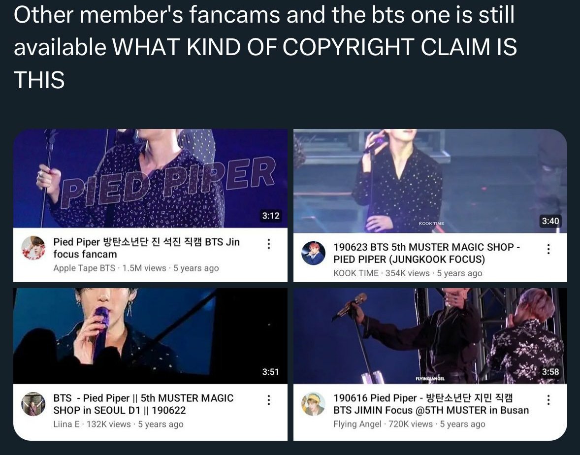 그룹 멤버들의 직캠과 그룹의 직캠은 문제없이 볼 수 있는데 뷔의 직캠이 현재 '저작권 침해 신고로 볼 수 없는' 이유는 무엇입니까?😡😡😡
방탄소년단 멤버 뷔를 존중하고 공정한 대우를 해줄 것을 HYBE에 요구합니다 <a href="/BIGHIT_MUSIC/">BIGHIT MUSIC</a> <a href="/HYBEOFFICIALtwt/">HYBE OFFICIAL</a>