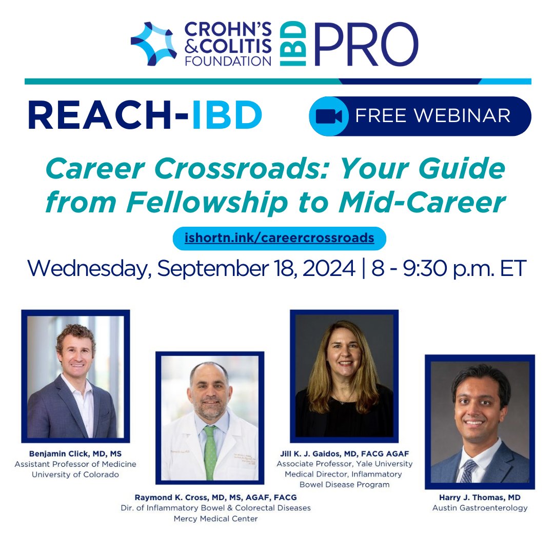 David Fudman, MD (@fudmanmd) on Twitter photo 🚨Fellows & jr attendings- Don't miss this on 9/18!
1⃣Find & negotiate your first or next GI/#IBD job, academic or community
2⃣Navigate career transitions or move to leadership
3⃣Q&A with those in the know
@drharrythomas <a href="/Marylandibddoc/">Raymond Cross</a> <a href="/JillGaidosMD/">Jill Gaidos, MD</a> <a href="/BenClickMD/">Ben Click</a>
Sign up 👇 🚨Fellows & jr attendings- Don't miss this on 9/18!
1⃣Find & negotiate your first or next GI/#IBD job, academic or community
2⃣Navigate career transitions or move to leadership
3⃣Q&A with those in the know
@drharrythomas <a href="/Marylandibddoc/">Raymond Cross</a> <a href="/JillGaidosMD/">Jill Gaidos, MD</a> <a href="/BenClickMD/">Ben Click</a>
Sign up 👇