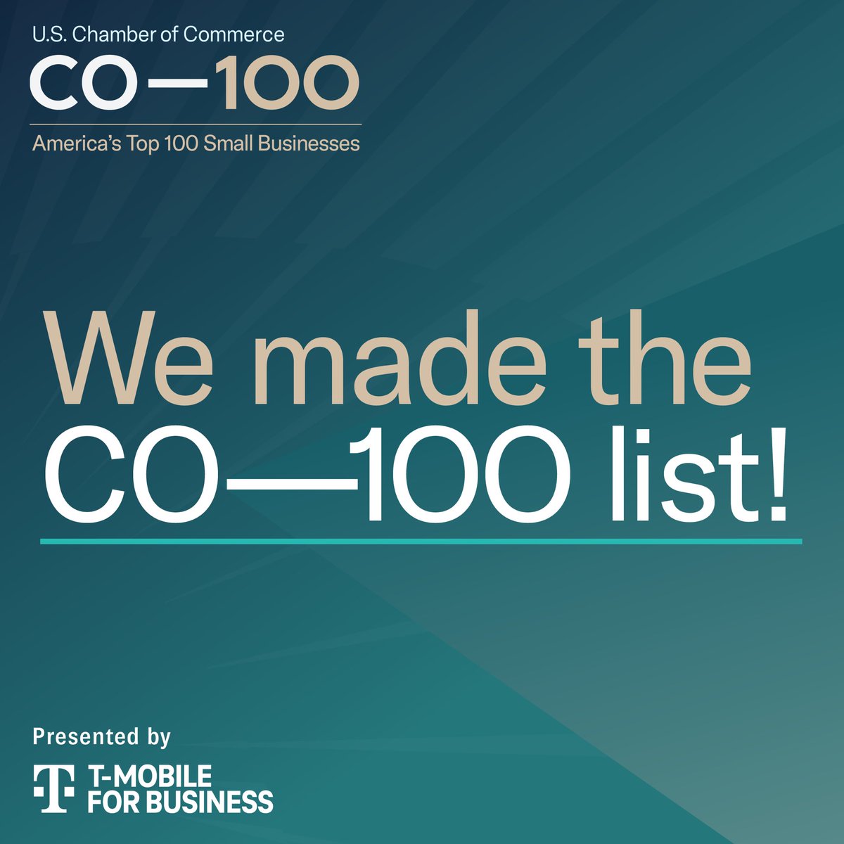 We are thrilled to share that we've been named one of the top 100 small businesses by <a href="/USChamber/">U.S. Chamber</a> &amp; <a href="/growwithco/">CO— by U.S. Chamber of Commerce</a> ! A huge thank you to our incredible team, loyal customers, and supportive community that all had a hand in creating what our business is today 🛠️🖤