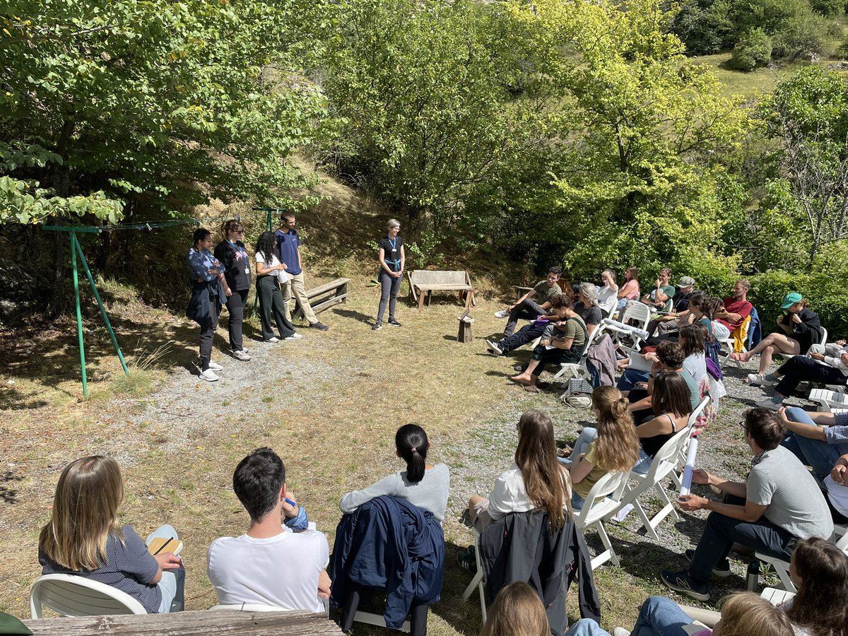 Weather-affected poster sessions, inside and outside, at the Alternet Summer School “Biodiversity and Society: science, policy and transformative change”