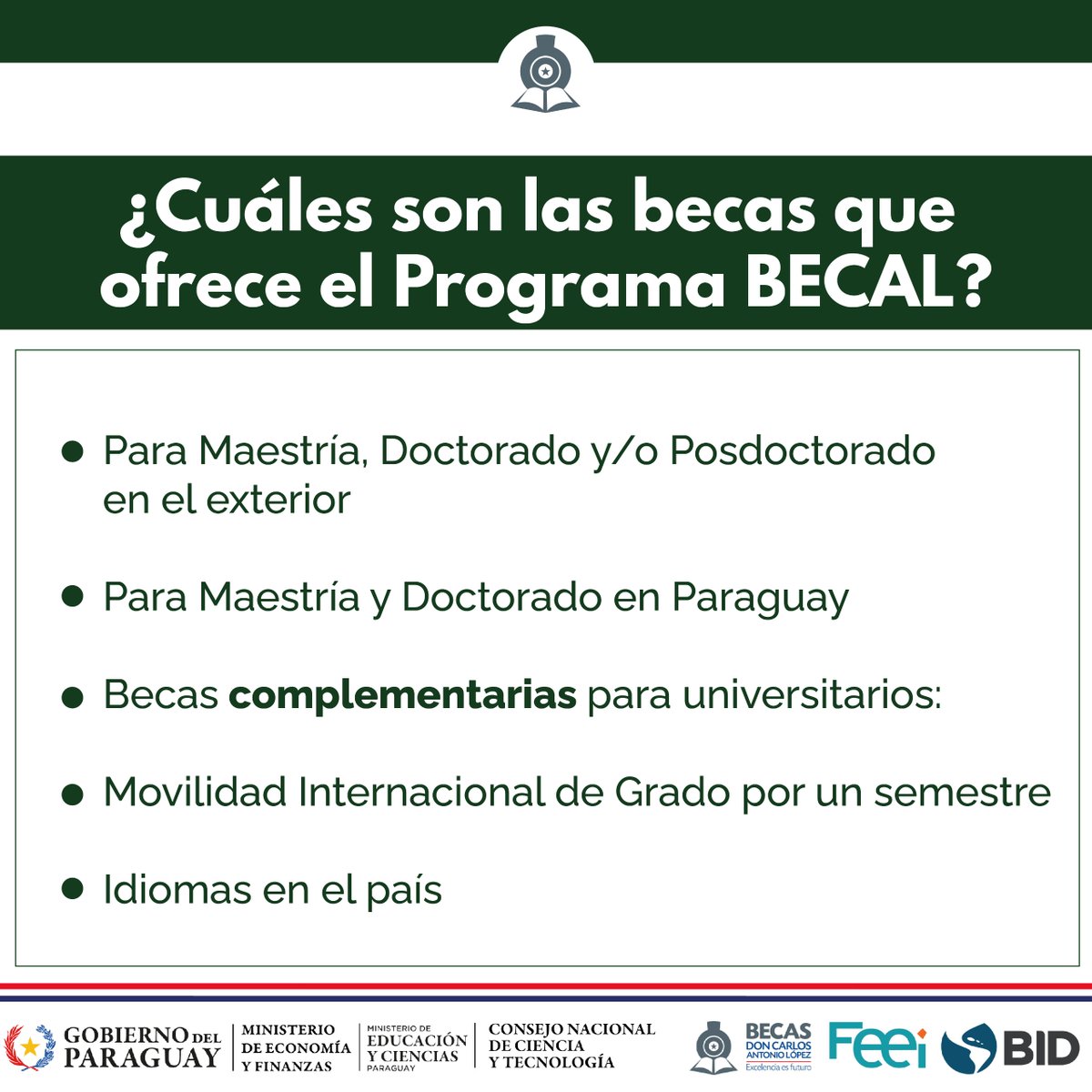 becalpy's tweet photo. 🎓Recordamos que este Lunes 09 se abren postulaciones para aplicar a más de 1⃣0⃣0⃣becas para 

➡️ Maestría
➡️ Doctorado
➡️ Posdoctorado
➡️ Movilidad de Grado
en los mejores centros académicos del 🌎

💻Las Guías de Bases y Condiciones están disponibles en https://t.co/NSZraPJL9W https://t.co/7FpXa0Je8y