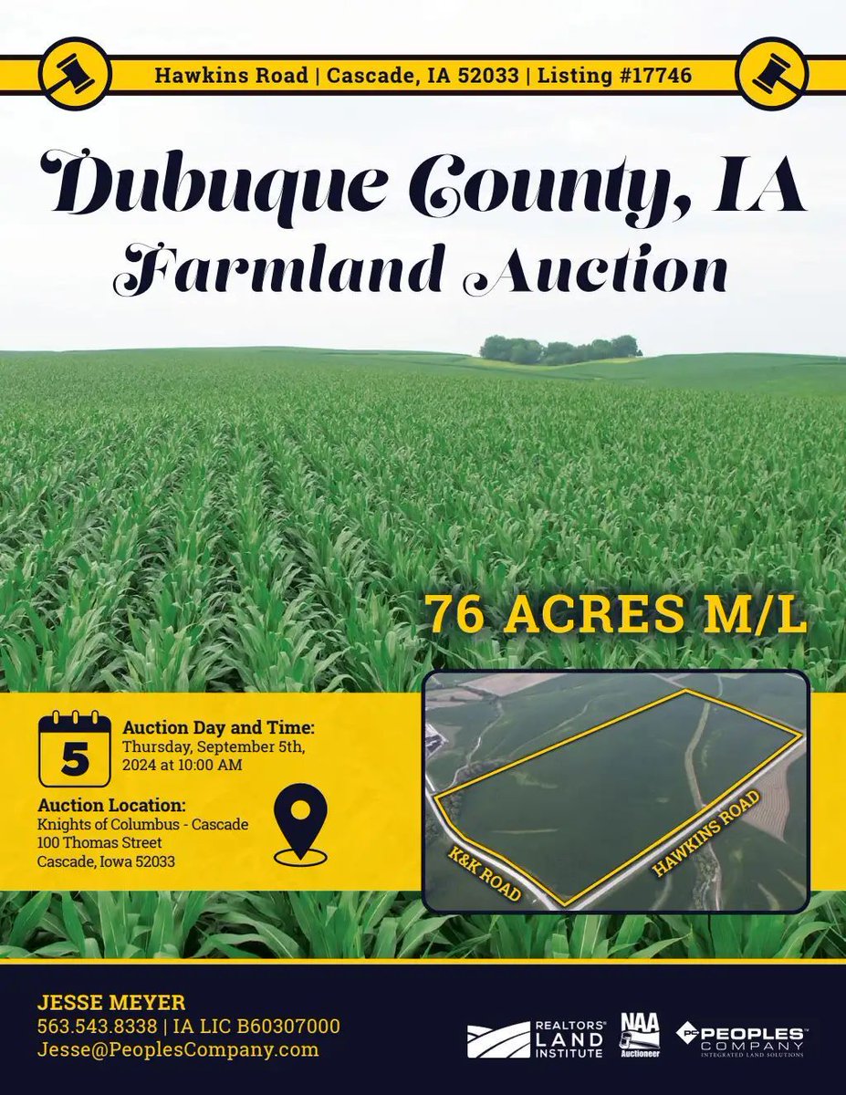 LandHeroHQ's tweet photo. 76 acres selling today in Dubuque County today by @PeoplesCompany!
@theLandTalker https://t.co/p6PcjvjQ2T