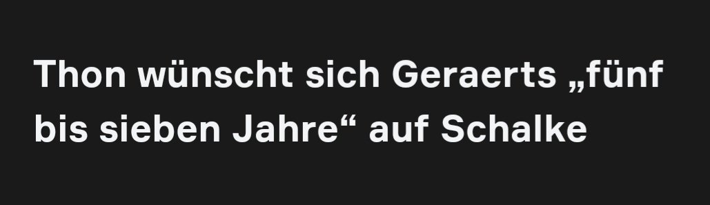 jeder Schalker der dem aktuell nicht zustimmt, will auch einfach keine besserung sehen.

und an alle die Geraerts raus fordern, man braucht nicht nur einen Umbruch (den wir jetzt hatten) um wieder besser zu werden, sondern auch ganz dringend Konstanz auf der Trainer Position
#S04