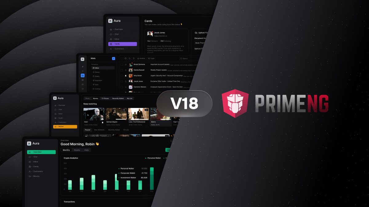 The wait is over 🎉 PrimeNG v18-beta.1 is out now with the all-new Theming. #angular

🎨 Design Token based architecture
↔ CSS variables synced to Figma variables
⭐️ Tailwind CSS integration
🔮 New Landing page
🌓 Dynamic configuration, no more sass

v18.primeng.org