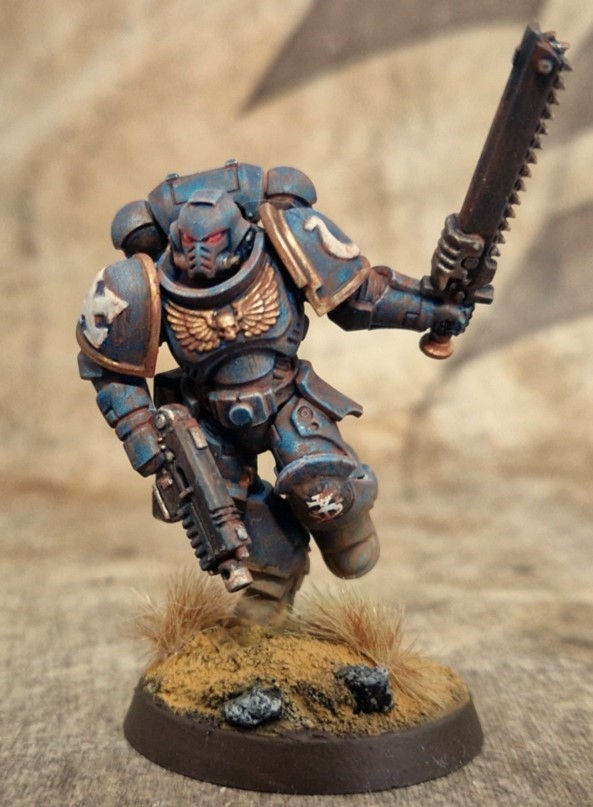 Dpinkn3y's tweet photo. @SpensPainting I don't paint many marines but the #Spacemarine2 hype got me good.. did this over last weekend https://t.co/eK3U2zORk9