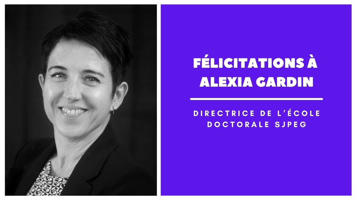 [Nos membres]

Toutes nos félicitations à Alexia Gardin, Professeure de droit privé @univ_lorraine, nouvelle directrice de l’École Doctorale SJPEG depuis le 1er septembre 2024. Elle succède au professeur Jochen Sohnle, membre de @irenee_ul 

👏👏👏