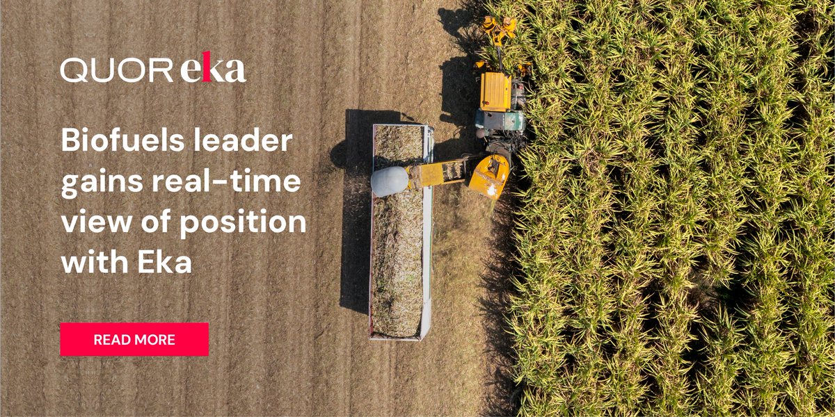 Eka Software Solutions (@ekasoftware) on Twitter photo Learn how a biofuels leader leveraged Eka’s position functionality to identify market risks in near real-time. By aggregating and analyzing data from multiple systems, they gained a real-time view of their position.
Read more - eka1.com/case-studies/l…
#Biofuels #Riskmanagement Learn how a biofuels leader leveraged Eka’s position functionality to identify market risks in near real-time. By aggregating and analyzing data from multiple systems, they gained a real-time view of their position.
Read more - eka1.com/case-studies/l…
#Biofuels #Riskmanagement