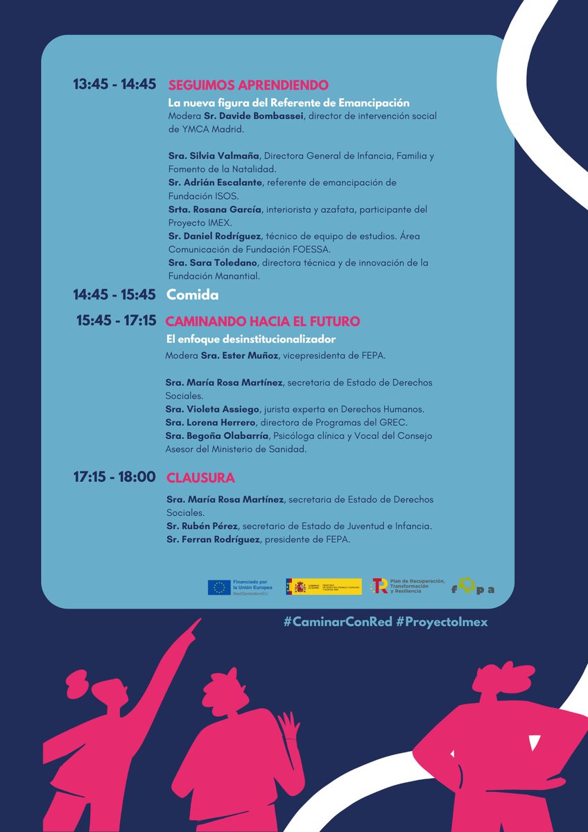 📢Acompáñanos en la jornada de presentación de resultados del #ProyectoIMEX en Madrid 

📆 26 de septiembre
🕐 10h a 18h (desayuno y acreditaciones desde 9h)
📍Espacio Rastro Madrid (San Cayetano, 5). 

💪Inscripciones:fepa18.org/es/jornada-ime…