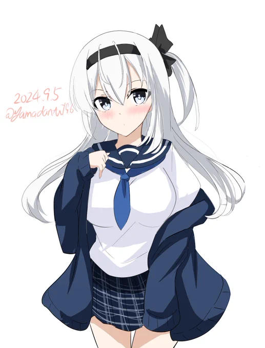 #艦これ版深夜の真剣お絵描き60分一本勝負 #艦これ版真剣お絵描き60分一本勝負_20240905涼月 