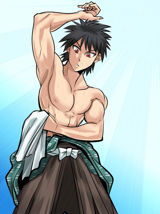 お題箱るろうに剣心のキャラ、明神弥彦をお願いします!!筋ショタ好きなんです…勝手にムキムキにした、反省してる… 