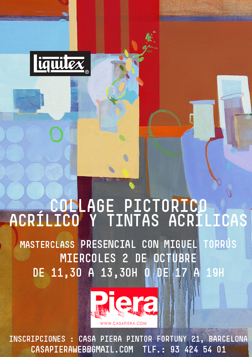 NOVA MASTERCLASS GRATUÏTA DE MIGUEL TORRÚS!
COLLAGE PICTÒRIC ACRÍLIC I TINTES ACRÍLIQUES 🎨