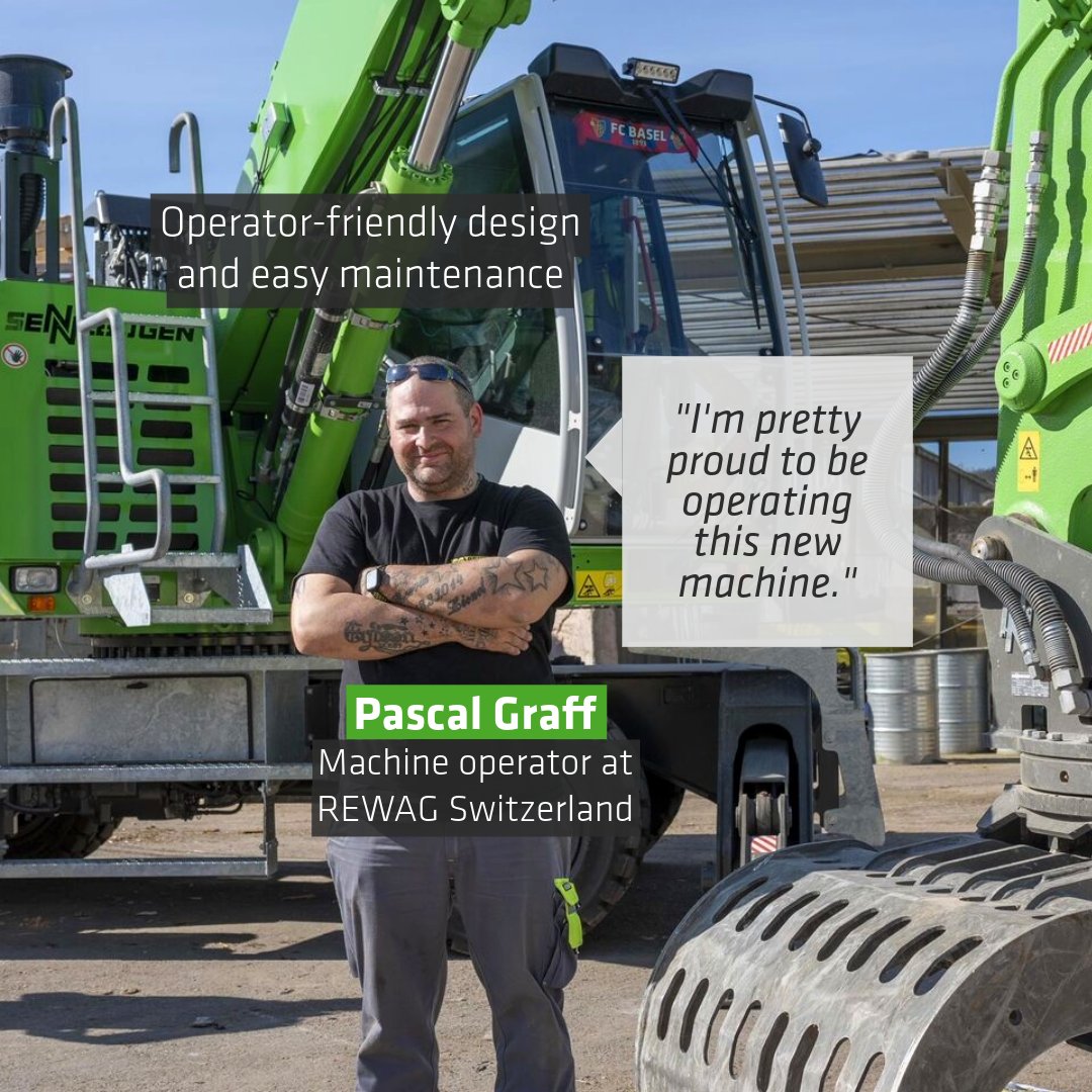 SENNEBOGEN_mk's tweet image. Waste #Recycling with #SENNEBOGEN 824 G 🌿♻️

An 824 #MaterialHandler is the latest addition for REWAG Entsorgung AG. 🆕
🔧 Service-friendly: &quot;I really like the ease of maintenance of this machine.&quot; 💬

Read more in the jobsite report: 
➡️ bit.ly/4cAlhIL

 #MOVEBIGTHINGS