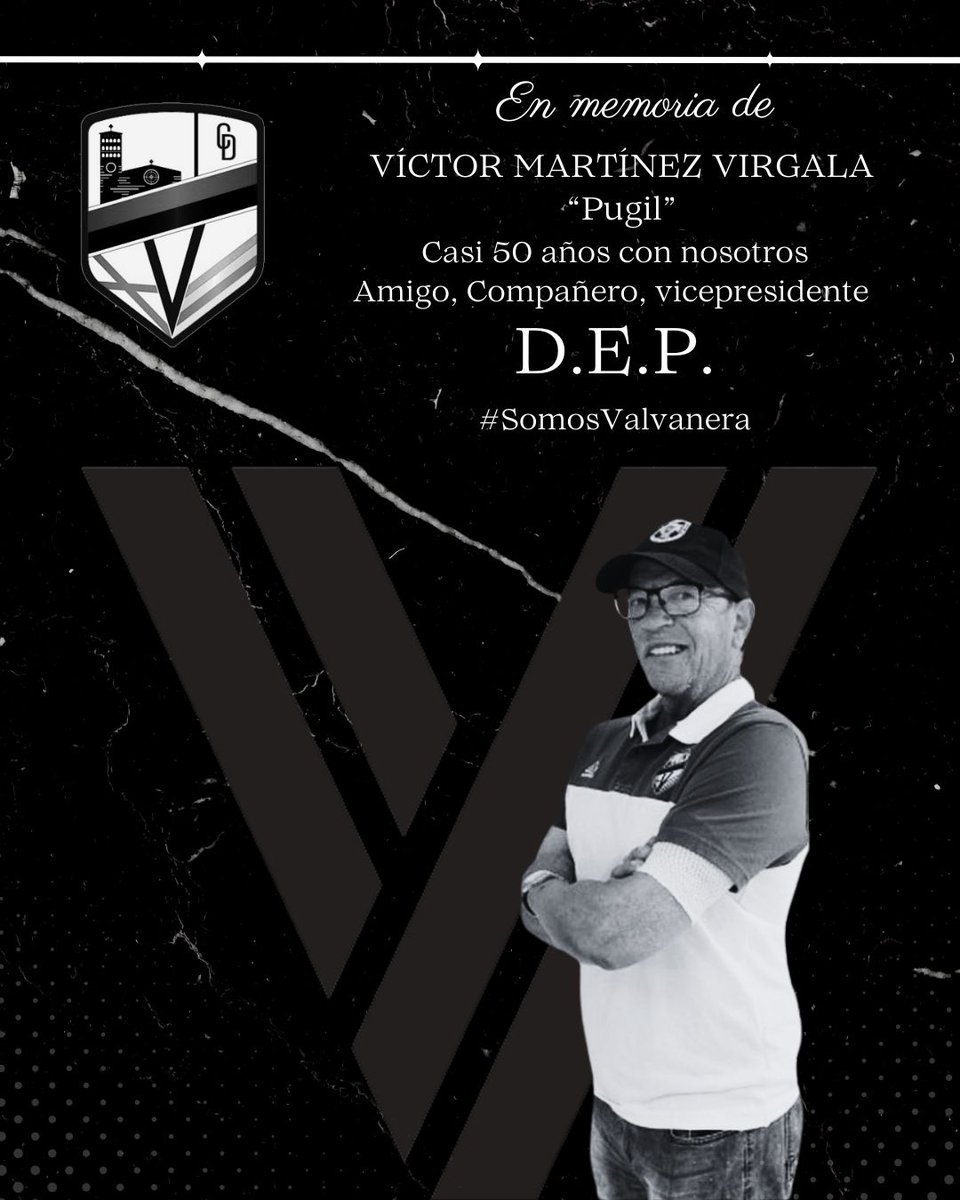 Valvatwitt's tweet photo. Hoy nos ha dejado Víctor Manuel Martínez Virgala "Púgil". 
Casi 50 años en fútbol y, en particular, dedicados en el @Valvatwitt, Vicepresidente, amigo, masajista y hombre dispuesto para atender a cualquier jugador o necesidad. 
Muchas gracias Víctor y gracias a tu familia. DEP⚫ https://t.co/UX4aQMG6xo