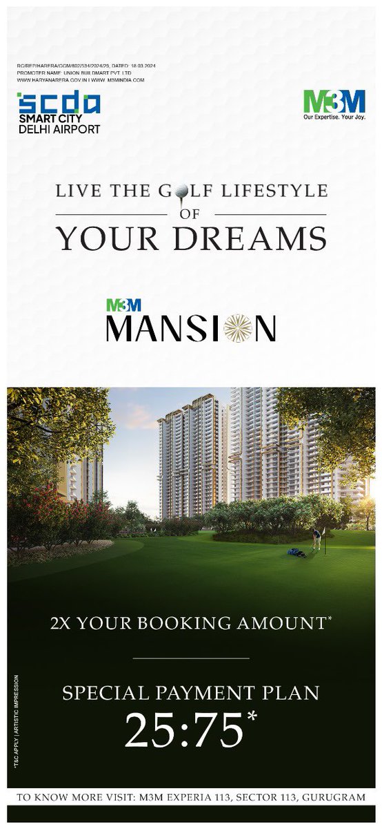 Magnetrealtors's tweet photo. Be the smart investor and invest in the most promising location of Dwarka Expressway-M3M Smart City Delhi Airport.

Choose from multi-options to fit your requirements and get amazing deal on rates and payment plans.

#gurgaonproperties #DwarkaExpressway #smartcity #LuxuryLiving https://t.co/Xe3Wo1qtlc