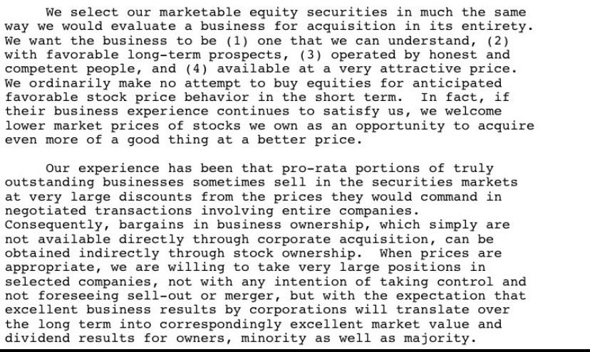 F_Compounders's tweet photo. Warren Buffett explains how Berkshire selects their stocks https://t.co/KlQZPxNcAM