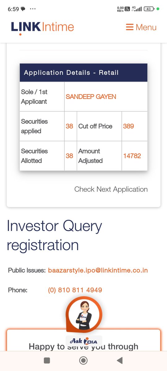 simple_guy5's tweet photo. @shivrockstar This is my 1st IPO application &amp; 1st tym allotment. How long do I need to hold? Dada need your advice pls https://t.co/HiFckm7af5