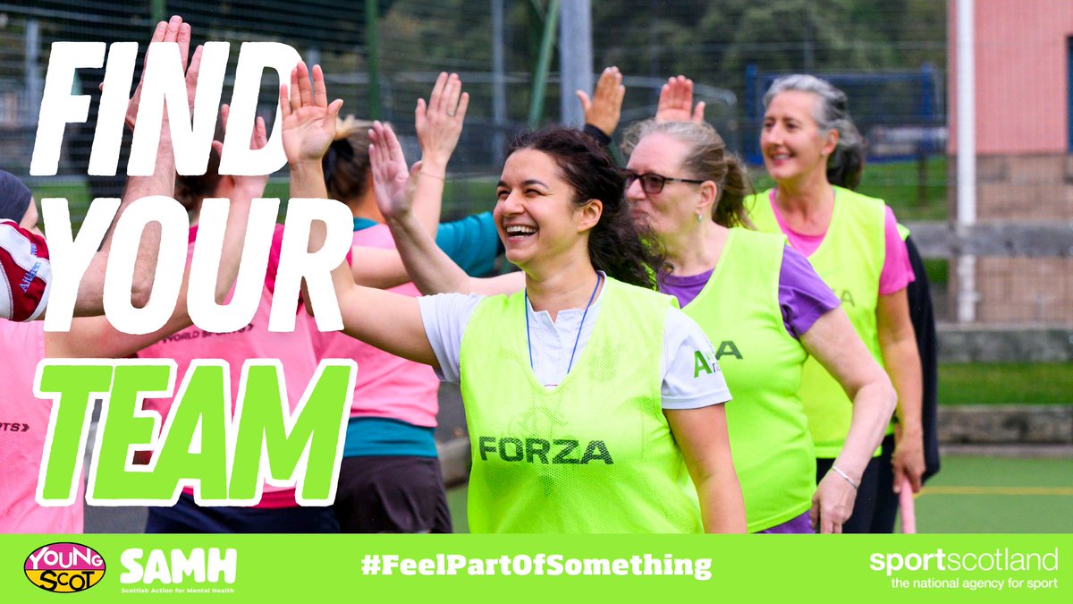 Today we launch the Find Your Team campaign in partnership with <a href="/SAMHtweets/">SAMH</a> and <a href="/YoungScot/">Young Scot</a>.

🌤️As we settle into new routines after the busy summer months, sport and physical activity can play a big role in building social connection and reducing feelings of isolation.