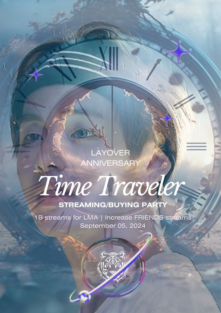 sevenrchive's tweet photo. Time Traveler: STREAMING/BUYING PARTY STARTS NOW! ⏳
Tae has time-traveled back to the release day of "Layover." Join us to bring him home!
🎯 200 - 500 ss
⚠️ Use playlists of your own preference
#LayoverThroughTime
#RewindToLayover
#LayoverAnniversary https://t.co/zFHgeNNW9L