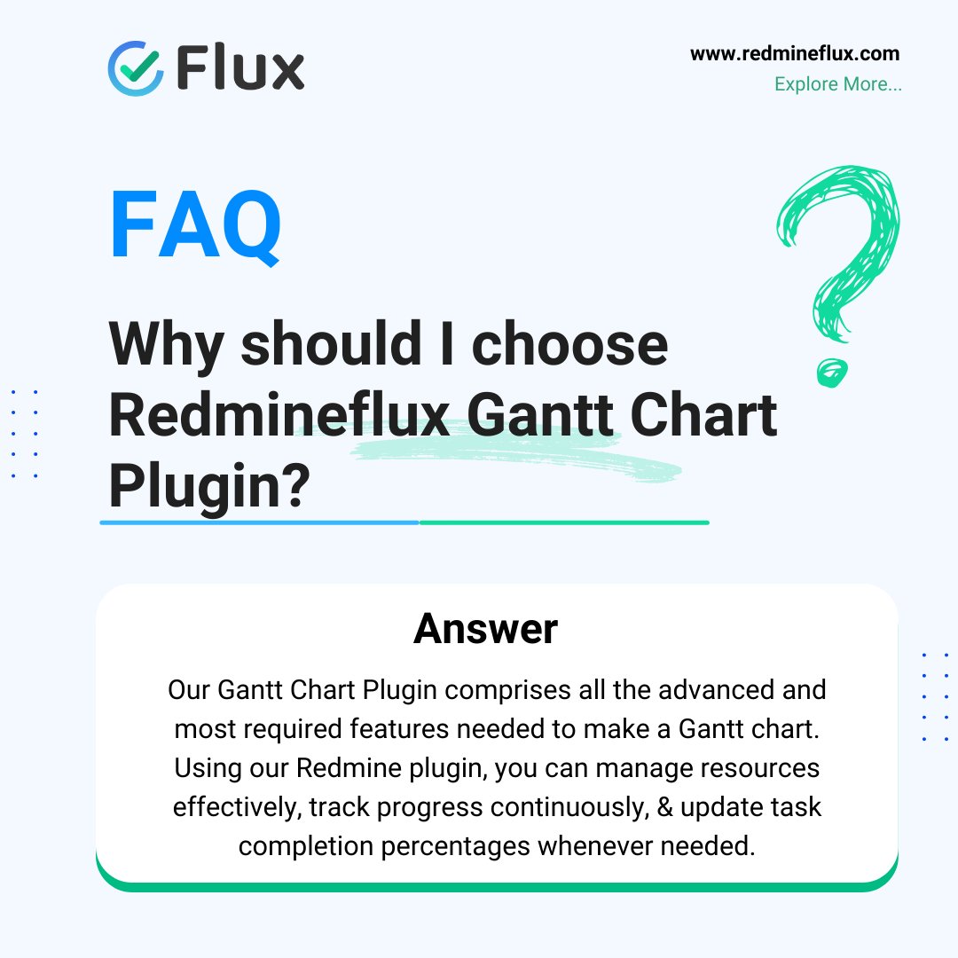 Redmine_flux's tweet image. The RedmineFlux Gantt Chart Plugin offers advanced features to manage resources, track progress, and update tasks easily. Transform your project management today! Learn more: redmineflux.com/product/redmin… #Redmineflux #ProjectManagement #RedminePlugin