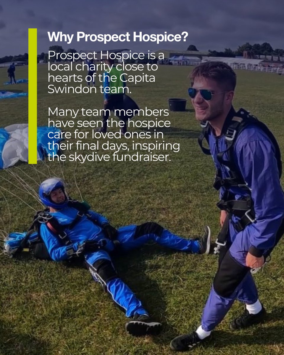 CapitaPlc's tweet image. Taking the leap for @prospecthospice - literally!🪂
Find out more about the recent charity skydive organised by @CapitaPlc Swindon's #Charity Committee👇
Huge thanks to all who supported them. Your donations are making a real impact!💙
#InternationalDayOfCharity #LifeAtCapita