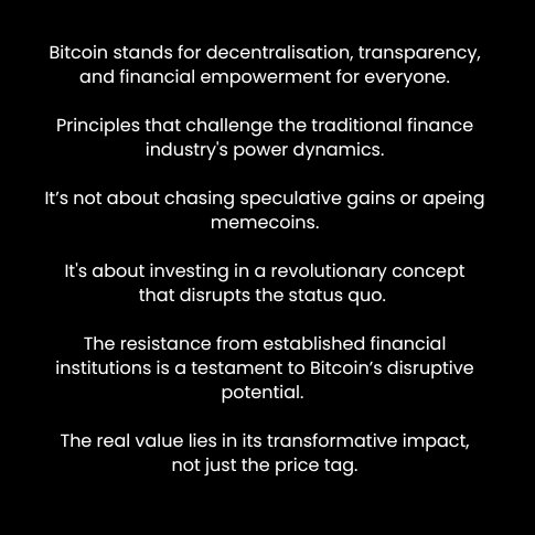 If we could shift the focus from predicting Bitcoin's end-of-year price and instead emphasise its core philosophy.

We’d attract more people who genuinely understand and appreciate its potential beyond mere financial gains.